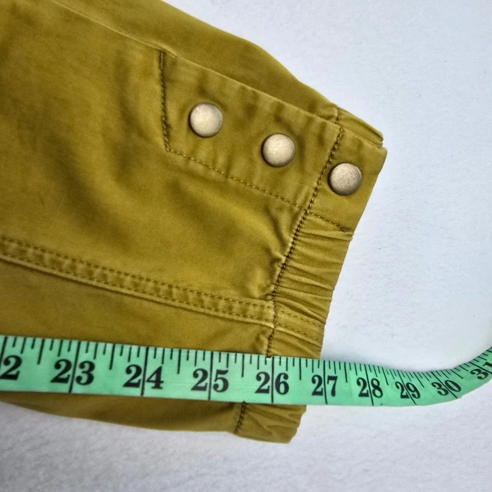 Cabi Mariner Jogger Pants‎ #5504 Mustard Yellow Slim Fit Snap Cuff Size 12